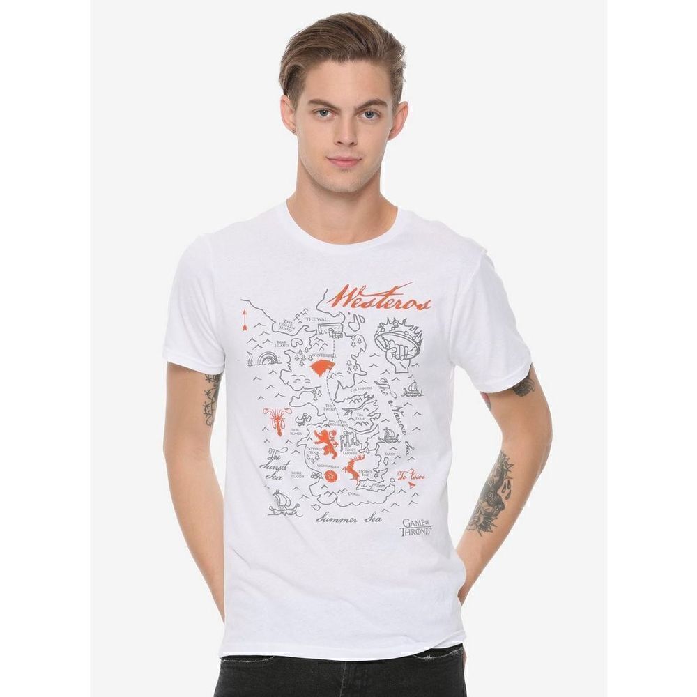NEW Game of Thrones from Hot Topic T Shirt Westeros Map T-Shirt (1o1)